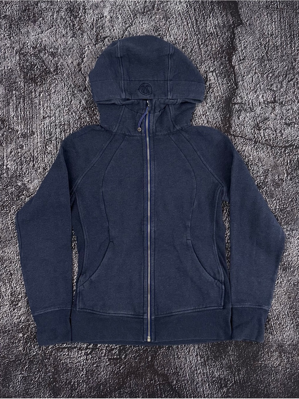 Lululemon Scuba Full-Zip Hoodie *Light Cotton Fleece True Navy Blue Size 6 EUC